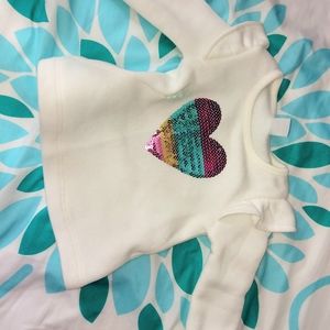 Carter's White soft fleece sequin heart sweater